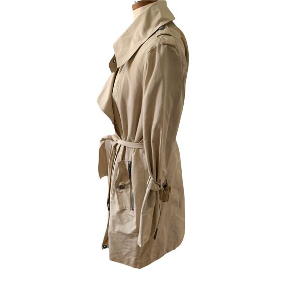 Andrew Marc Double Breasted Trench Coat Tan L - Picture 3 of 7